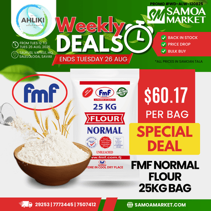 FMF Normal Flour Taga Falaoa Mata 25Kg "PICKUP FROM AH LIKI WHOLESALE"