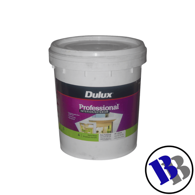 Dulux Professional Ext/Int Semigloss White 20L - Substitute if sold out "PICKUP FROM BLUEBIRD LUMBER & HARDWARE"