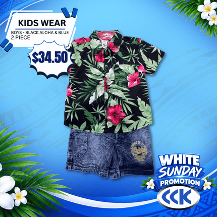 Kids Wear (Boys - Black Alo'a & Blue) "PICKUP AT CCK CLOTHING STORE SALEUFI, VAITELE or SALELOLOGA"