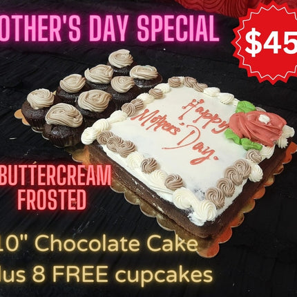 MOTHERS DAY SPECIALS 10" Chocolate Cake + 8 Cupcakes - Pickup from Terri's Cakes, Taufusi [24 hours notice required]