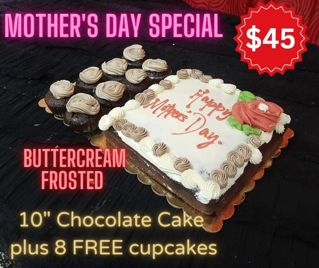 MOTHERS DAY SPECIALS 10" Chocolate Cake + 8 Cupcakes - Pickup from Terri's Cakes, Taufusi [24 hours notice required]