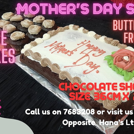 MOTHERS DAY SPECIALS 13" Chocolate Cake + 12 Cupcakes - Pickup from Terri's Cakes, Taufusi [24 hours notice required]