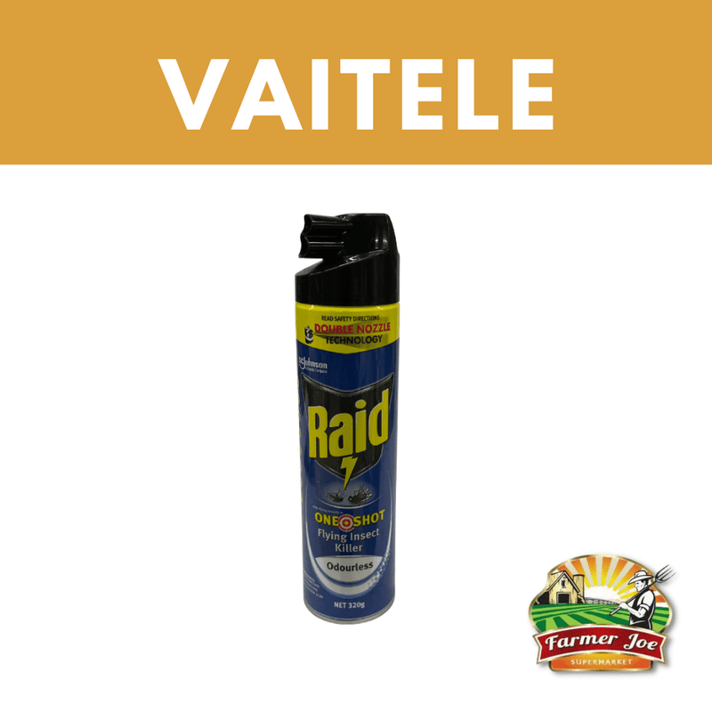 Raid Insecticide One Shot Odourless 220g  "PICKUP FROM FARMER JOE SUPERMARKET VAITELE ONLY"
