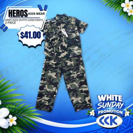 Hero's Kids Wear (Army Outfit Long Pants) "PICKUP AT CCK CLOTHING STORE SALEUFI, VAITELE or SALELOLOGA"
