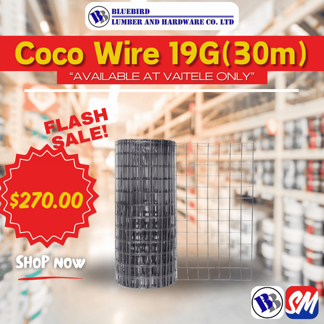 Coco Wire 19g (30m) - Substitute if sold out "PICKUP FROM BLUEBIRD LUMBER & HARDWARE VAITELE ONLY"
