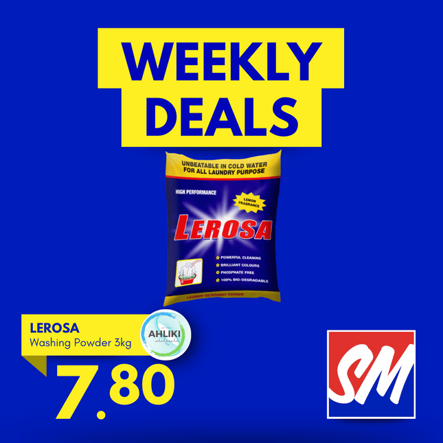 WEDNESDAY WEEKLY DEALS! Lerosa Washing Powder Large 3kg Large Bag "PICKUP FROM AH LIKI WHOLESALE"