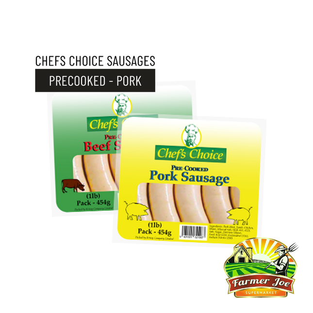 Chefs Choice Precooked Sasuages Pork - "PICKUP FROM FARMER JOE SUPERMARKET UPOLU ONLY"