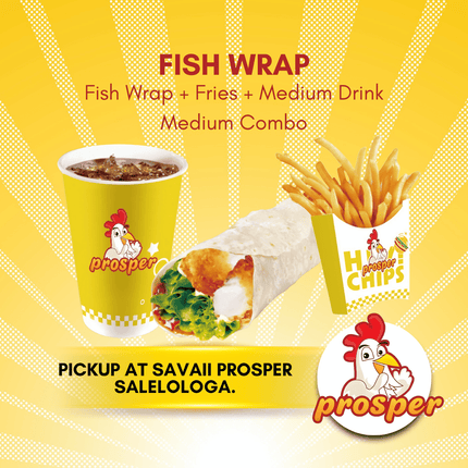 Fish Wrap MEDIUM COMBO "PICKUP FROM PROSPER SAVAII, SALELOLOGA"