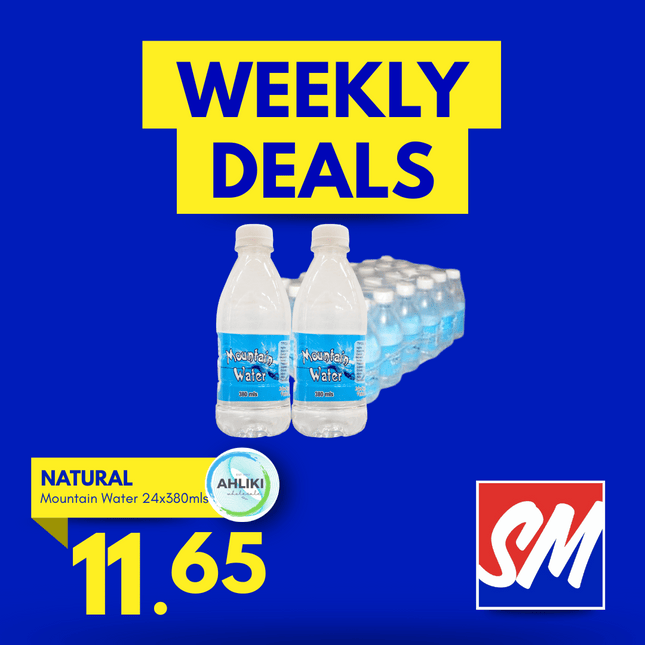 WEDNESDAY WEEKLY DEALS! Mountain Water Case 24PACK x 380mls Small Bottle "PICKUP FROM AH LIKI WHOLESALE"