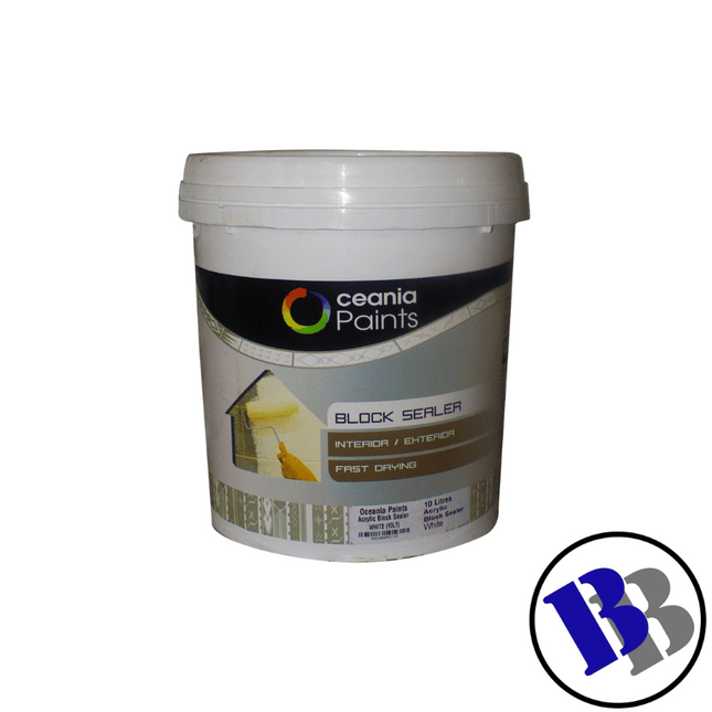 Oceania Block Sealer Acrylic Semigloss White 10L - Substitute if sold out "PICKUP FROM BLUEBIRD LUMBER & HARDWARE"