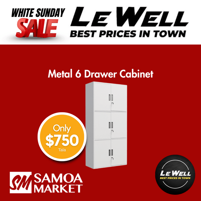Metal 6 Drawer Cabinet (PICK UP FROM LE WELL COMPANY SAVALALO ONLY)