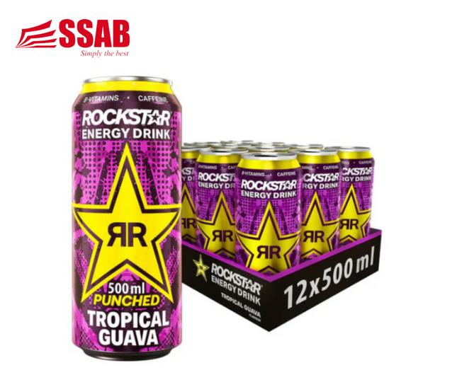 Rockstar Tropical Guava Energy Drink 12 x 500ml "PICK UP AT SSAB BARGAINS SINAMOGA ONLY" - 1