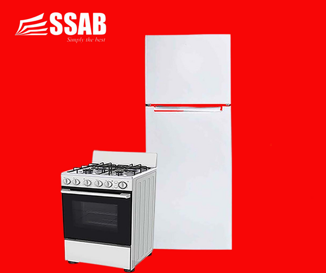 COOLEX FRIDGE 420L-WHITE / COOLEX FREESTANDING FULLGAS 4 BURNER OVEN "PICK UP AT SSAB MEGA STORE TOGAFUAFUA ONLY" - 1