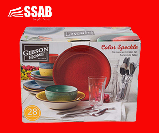 GIBSON 28PC SPECKLE MIX DINNERWARE SET "PICK UP HERE AT SSAB MEGA STORE TOGAFUAFUA" - 1