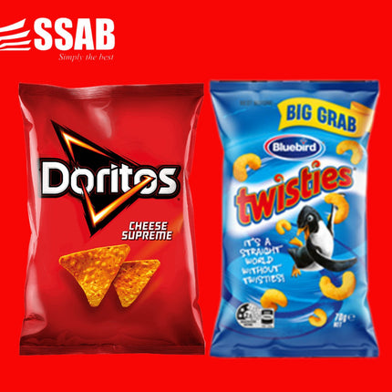 BLUEBIRD TWISTIES 70G DORITOS THAI SWEET CHILLI 80G "PICK UP AT SSAB BARGAINS SINAMOGA ONLY" - 1