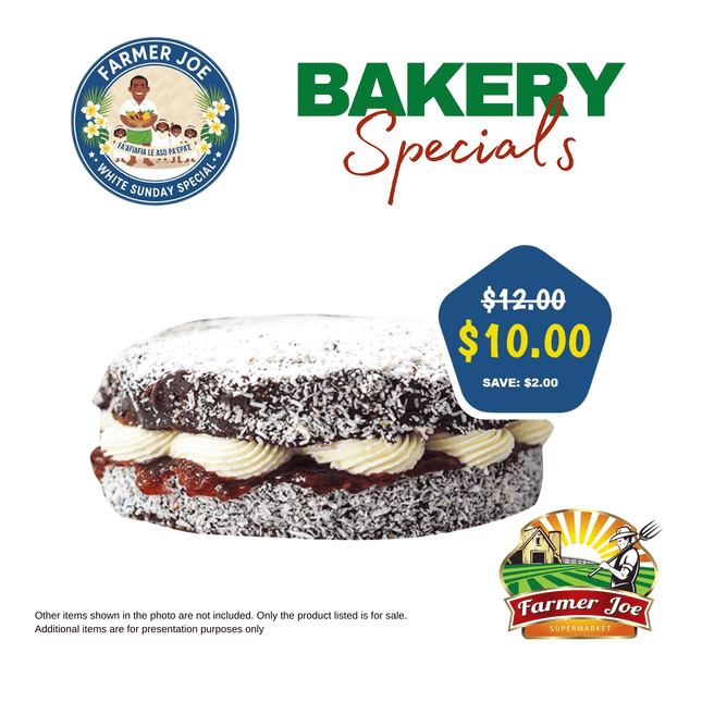 BAKERY SPECIAL! Lamington Cake Round "PICKUP FROM FARMER JOE SUPERMARKET VAITELE ONLY"