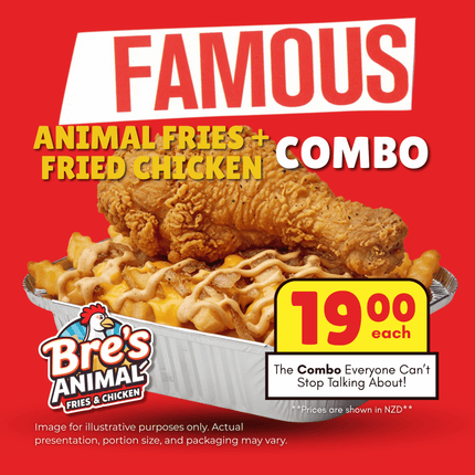 Animal Fries + Fried Chicken COMBO "PICKUP FROM BRE'S ANIMAL FRIES AT VAILIMA"