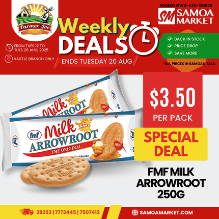 FMF Milk Arrowroot 250g "PICKUP FROM FARMER JOE SUPERMARKET VAITELE ONLY"