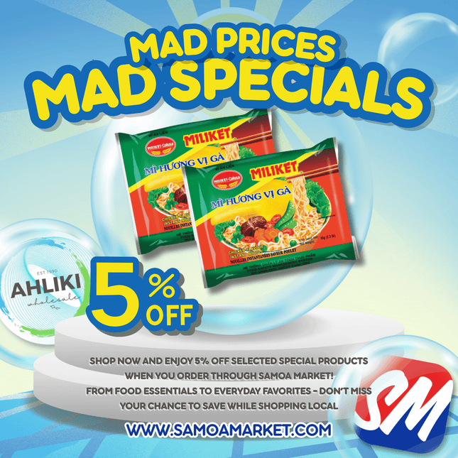 Miliket Packet Noodles Box of 65g 24PACK Assorted "PICKUP FROM AH LIKI WHOLESALE"