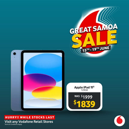 Apple 11" Ipad 128GB "PICK UP FROM VODAFONE SAMOA"