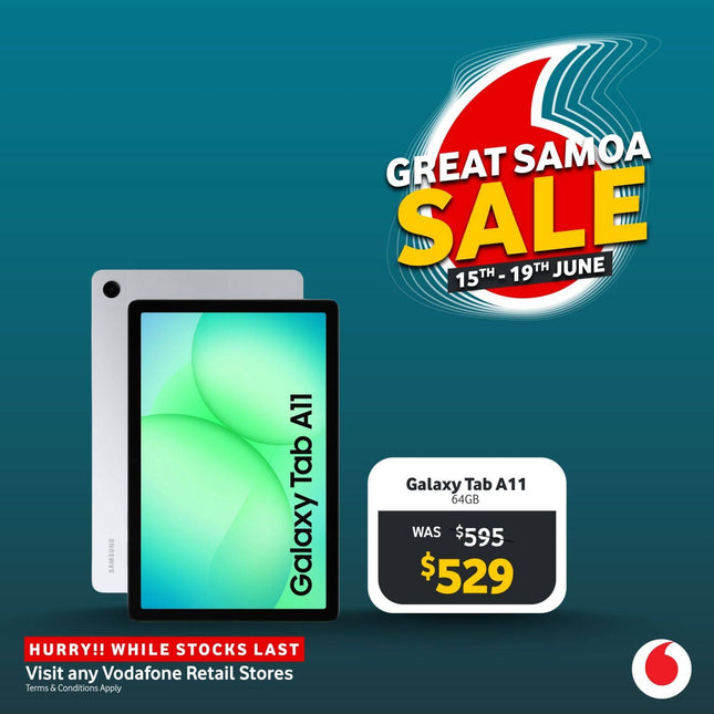 Samsung Tablet A11 64GB "PICK UP FROM VODAFONE SAMOA"