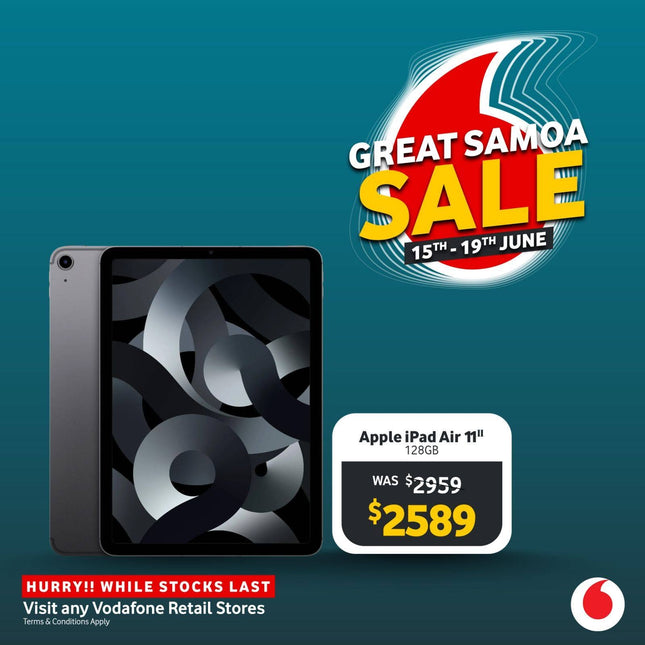 Apple 11" Ipad Air 128GB "PICK UP FROM VODAFONE SAMOA"