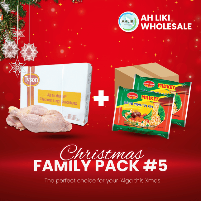 Christmas Family Pack #5 - Chicken Leg Qrtr 15kg + Miliket Noodles 24PACK - [Brand may vary] "PICKUP FROM AH LIKI WHOLESALE"