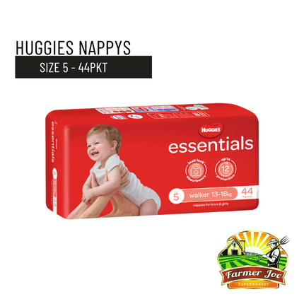 Huggies Essential Diapers Walker Size 5 - 44Pkt "PICK UP AT FARMER JOE SUPERMARKET UPOLU ONLY"