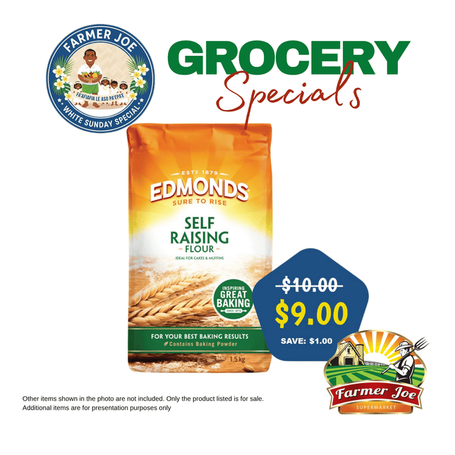 GROCERY SPECIAL! Edmonds Self Raising Flour 1.5KG "PICKUP FROM FARMER JOE SUPERMARKET VAITELE ONLY"