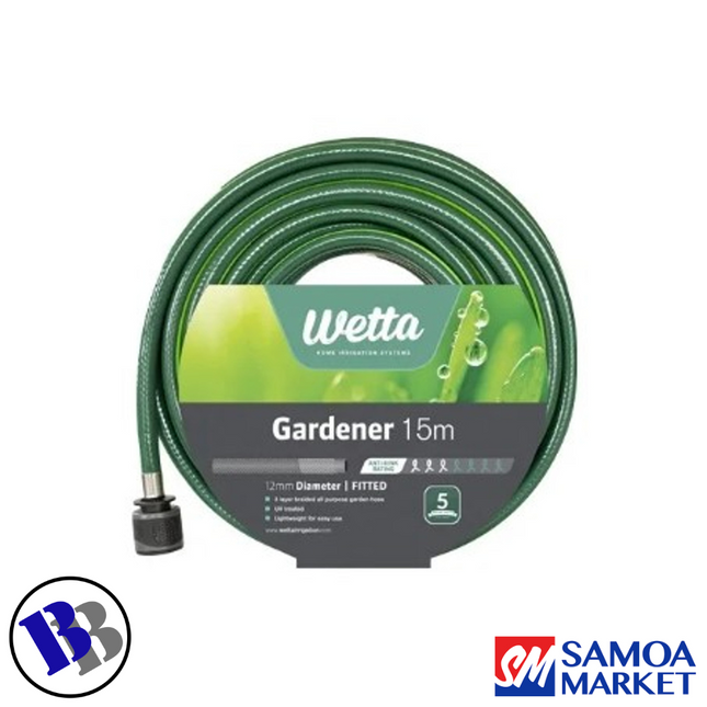 Garden Hose FITTED 1/2"x15m - WETTA "PICKUP FROM BLUEBIRD LUMBER & HARDWARE" (Copy)