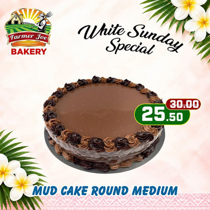 WHITE SUNDAY SPECIAL! Mud Cake Round Medium "PICKUP FROM FARMER JOE SUPERMARKET VAITELE ONLY"