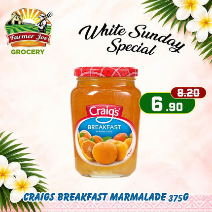 WHITE SUNDAY SPECIAL! Craigs Breakfast Marmalade 375G "PICKUP FROM FARMER JOE SUPERMARKET VAITELE ONLY"