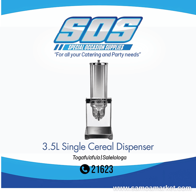 3.5L Single Cereal Dispenser "Pick Up From S.O.S LTD, Togafuafua"