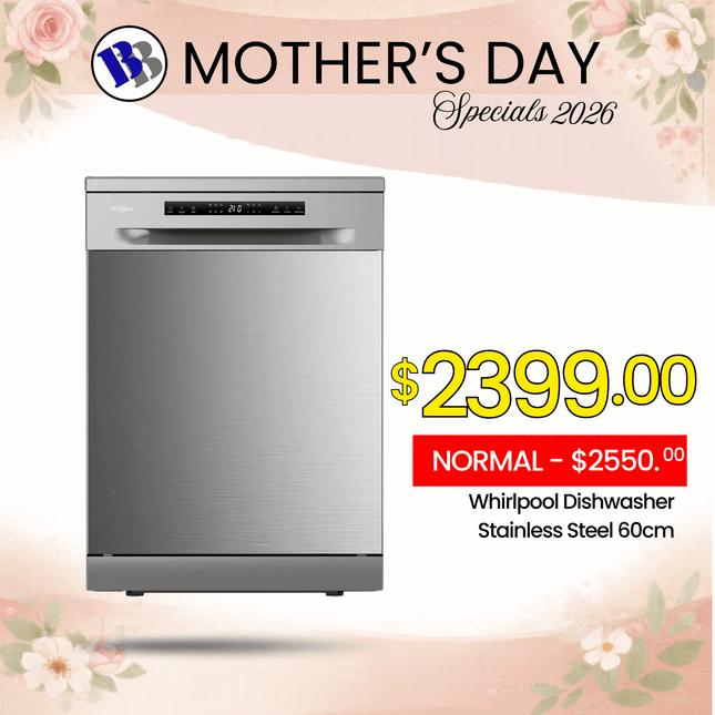 (MOTHERS DAY SPECIAL) Whirlpool Dishwasher Stainless Steel 60cm (Free Standing)  - "PICKUP FROM BLUEBIRD LUMBER & HARDWARE VAITELE ONLY"