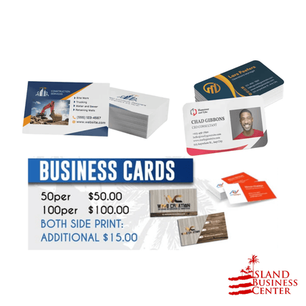 Business Cards "PICKUP FROM ISLAND BUSINESS CENTER at FUGALEI"