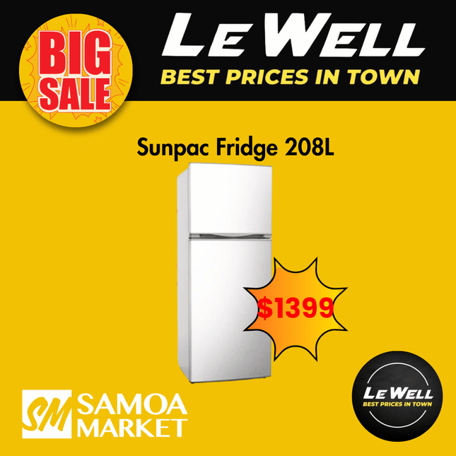 Sunpac Fridge 208L (PICK UP FROM LE WELL COMPANY SAVALALO ONLY)