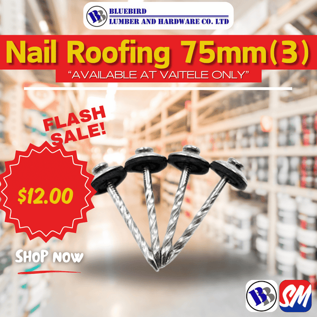 Nail Roofing 75mm (3) Per Kilo - Substitute if sold out "PICKUP FROM BLUEBIRD LUMBER & HARDWARE VAITELE ONLY"