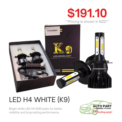 LED H4 WHITE (K9) "PICKUP FROM AUTO PARTS, MATAUTU"