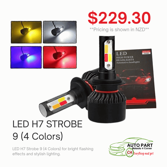 LED H7 STROBE 9 (4 Colors) "PICKUP FROM AUTO PARTS, MATAUTU"