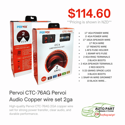 Pervoi CTC-76AG Audio Copper Wire Set 2GA "PICKUP FROM AUTO PARTS, MATAUTU"