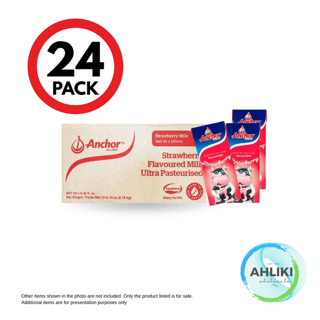 Anchor Strawberry Milk 24PACK x 250mls [NOT AVAIL SALELOLOGA] "PICKUP FROM AH LIKI WHOLESALE"