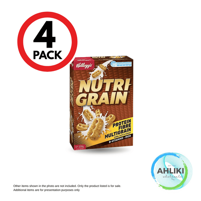 Kelloggs Nutri Grain Breakfast Cereal 200g/210g 4PACK [K1570/k] [NOT AVAIL AT HQ & SALELOLOGA] "PICKUP FROM AH LIKI WHOLESALE ONLY"