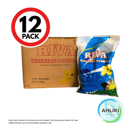 Riva Detergent Washing Powder 1kg 12PACK "PICKUP FROM AH LIKI WHOLESALE"