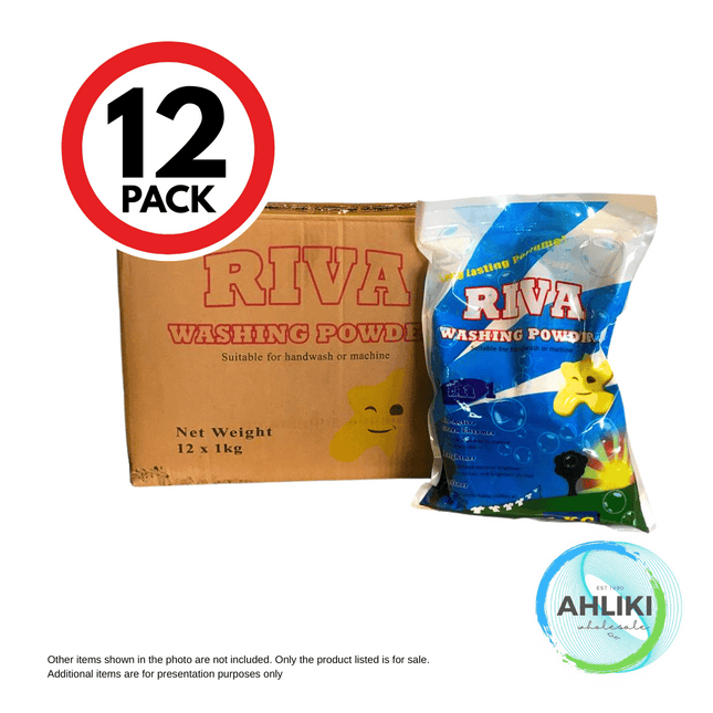 Riva Detergent Washing Powder 1kg 12PACK "PICKUP FROM AH LIKI WHOLESALE"