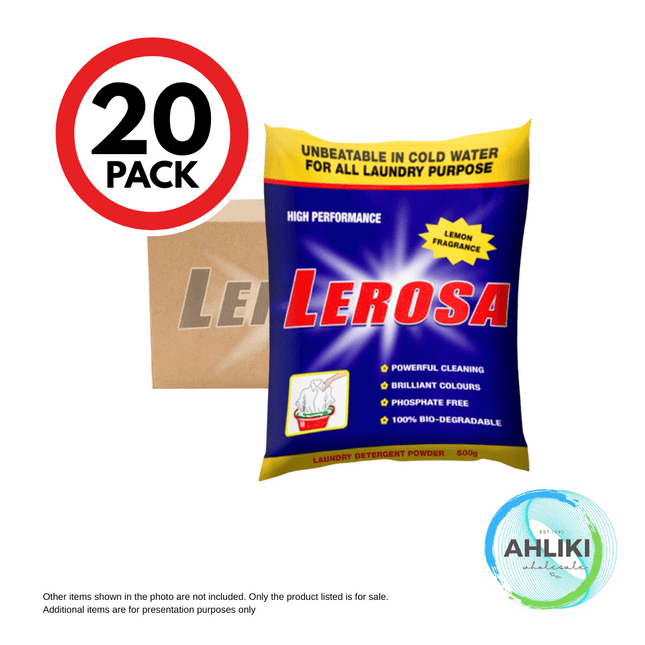 Lerosa Washing Powder Small 500g Small Bag 20PACK [NOT AVAIL AT SALELOLOGA] "PICKUP FROM AH LIKI WHOLESALE"