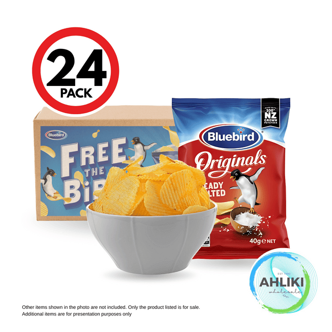 Bluebird Potato Chips Ready Salted 24PACK x 40g [NOT AVAIL TAUFUSI] "PICKUP FROM AH LIKI WHOLESALE"