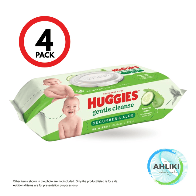 Huggies Baby Wipes Cucum & Aloe 4*80 (92777A) [NOT AVAIL AT TAUFUSI BRANCH] "PICKUP FROM AH LIKI WHOLESALE"