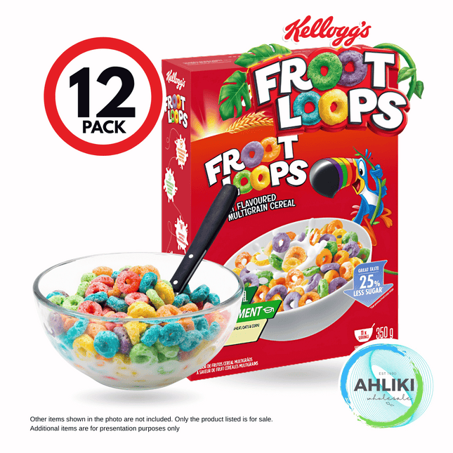 Kelloggs Fruit Loops 12PACK x 350g - (20516) [NOT AVAIL AT HQ & SALELOLOGA] "PICKUP FROM AH LIKI WHOLESALE"