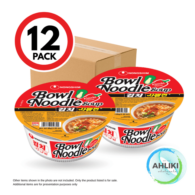 Nongshim Bowl Noodles Case 12PACK x 86g Assorted "PICKUP FROM AH LIKI WHOLESALE"
