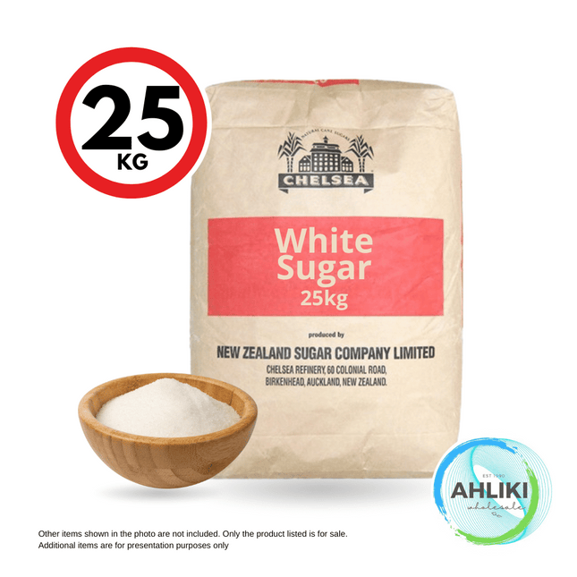 White Sugar 25kg Bag Suka Pa'epa'e Chelsea/Mirphol "PICKUP FROM AH LIKI WHOLESALE"
